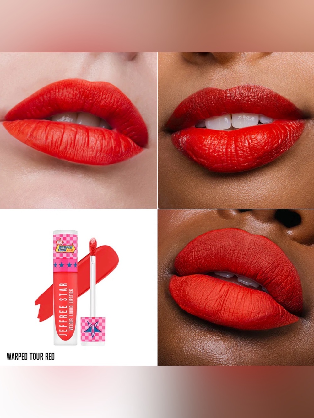 Jeffree Star Warped Tour Red Vans Warped Tour Velour Liquid Lipstick- red orange